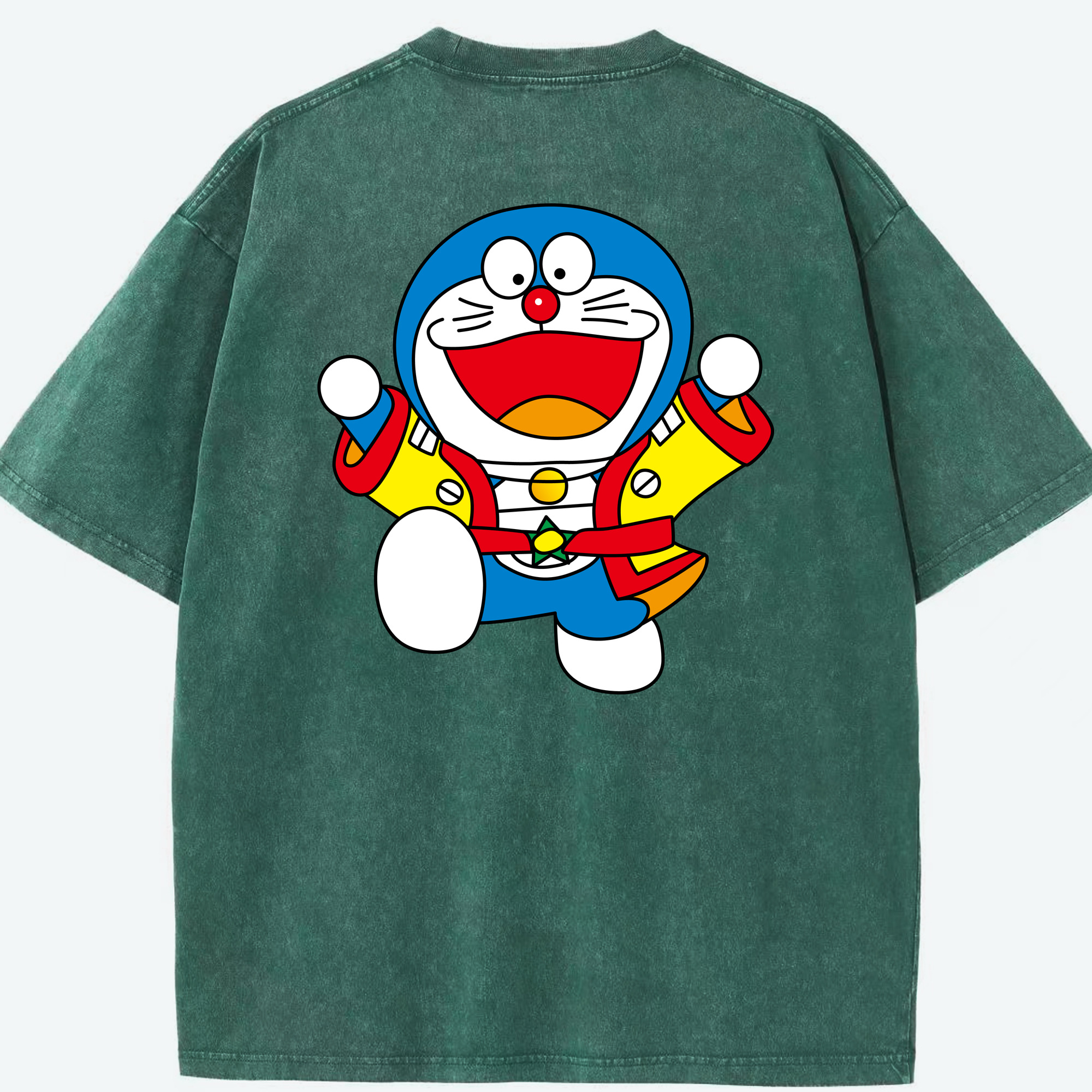 （画像用） ドラえもん Doraemon 綿100% ヴィンテージ風 半袖Tシャツ（背面プリント）
